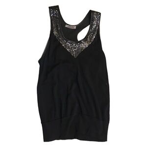 Y2K Black knit cami tank